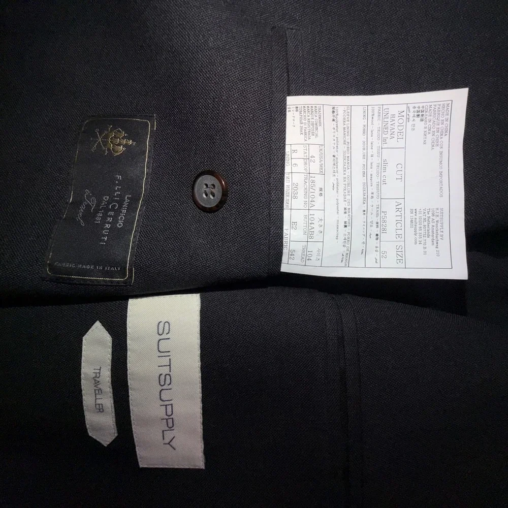Suitsupply‎ Havana Slim Cut Blazer 42R Wool Lanificio F.lli Cerruti Unstructured